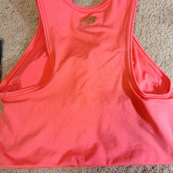 New Balance Bandier Coral Salmon Sports Top Elastic Waist Size Medium - Picture 3 of 6
